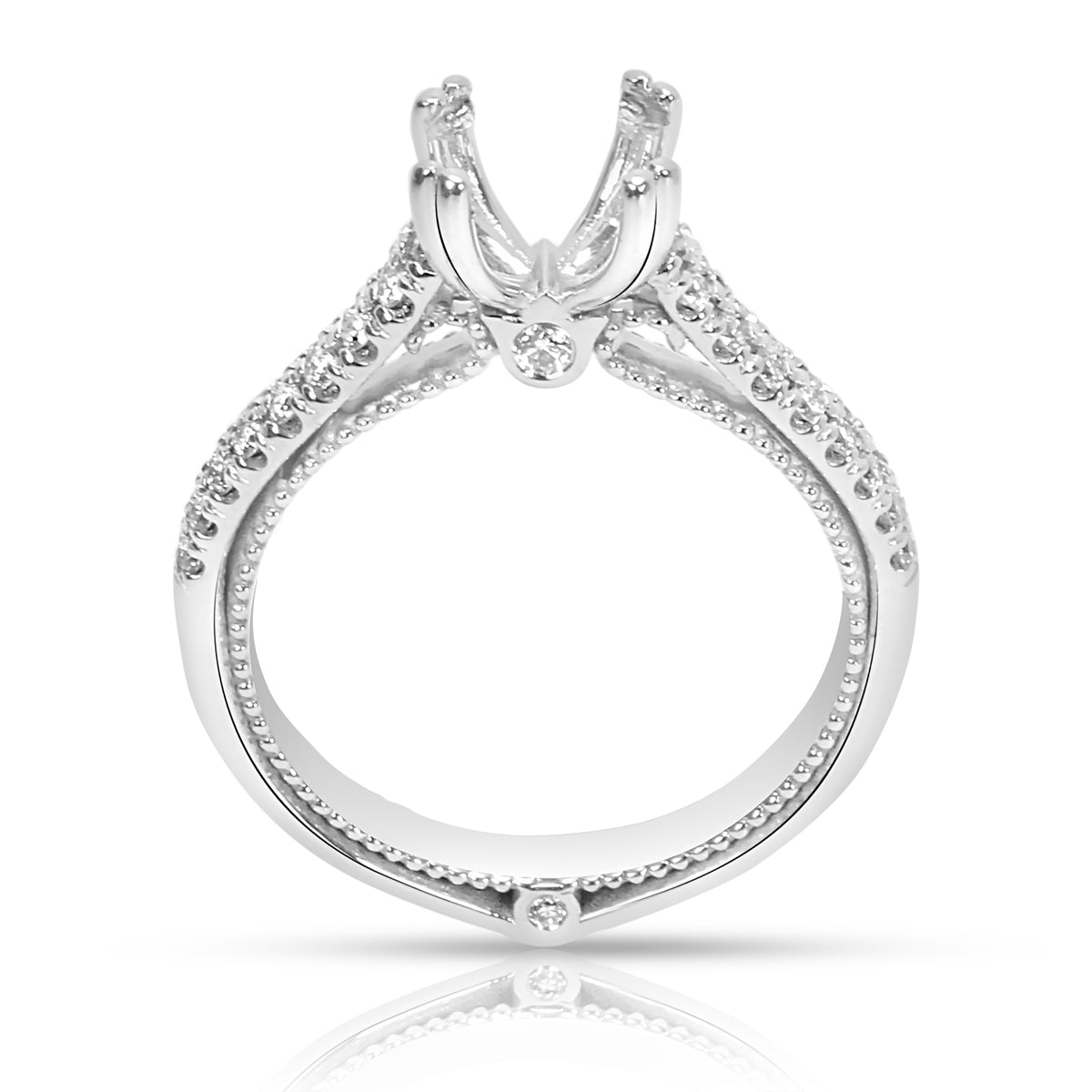 Verragio Cathedral Style Diamond Engagement Ring Setting in 18K Gold 0.37CTW
