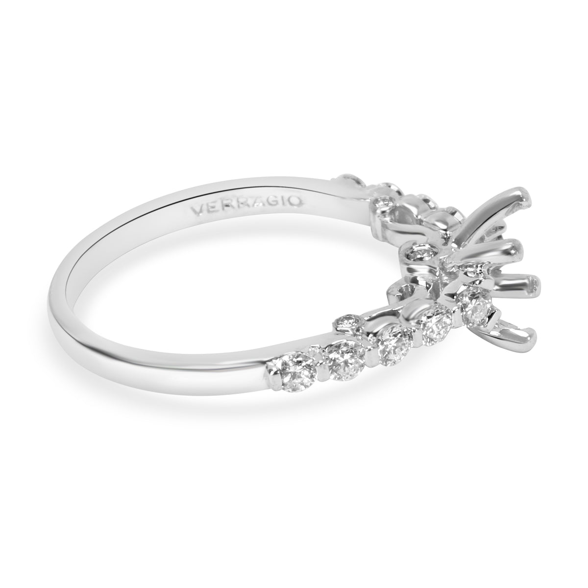 Verragio Cathedral Diamond Engagement Ring Setting in 18K White Gold 0.37CTW