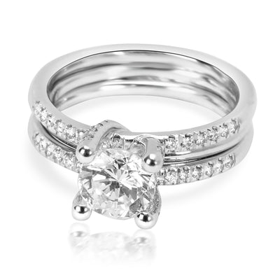 Simon G Diamond Engagement Wedding Set in 18K White Gold 0.25 CTW