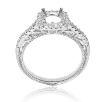 Verragio Diamond Cushion Engagement Ring Setting in 18K White Gold
