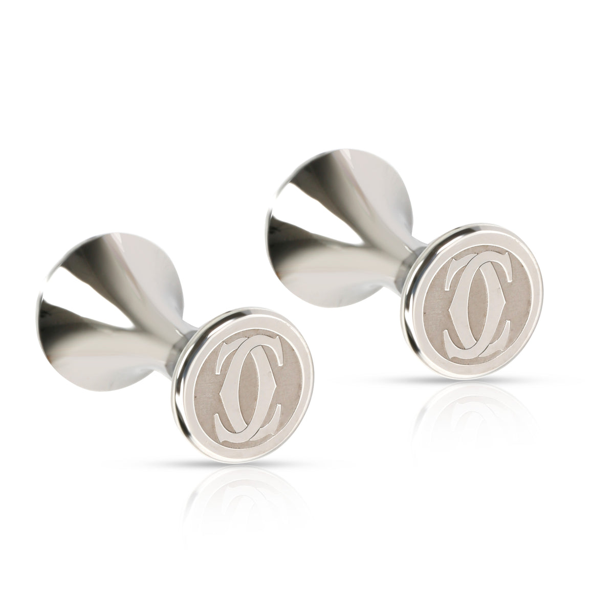 Cartier Double Logo Cufflinks in  Sterling Silver
