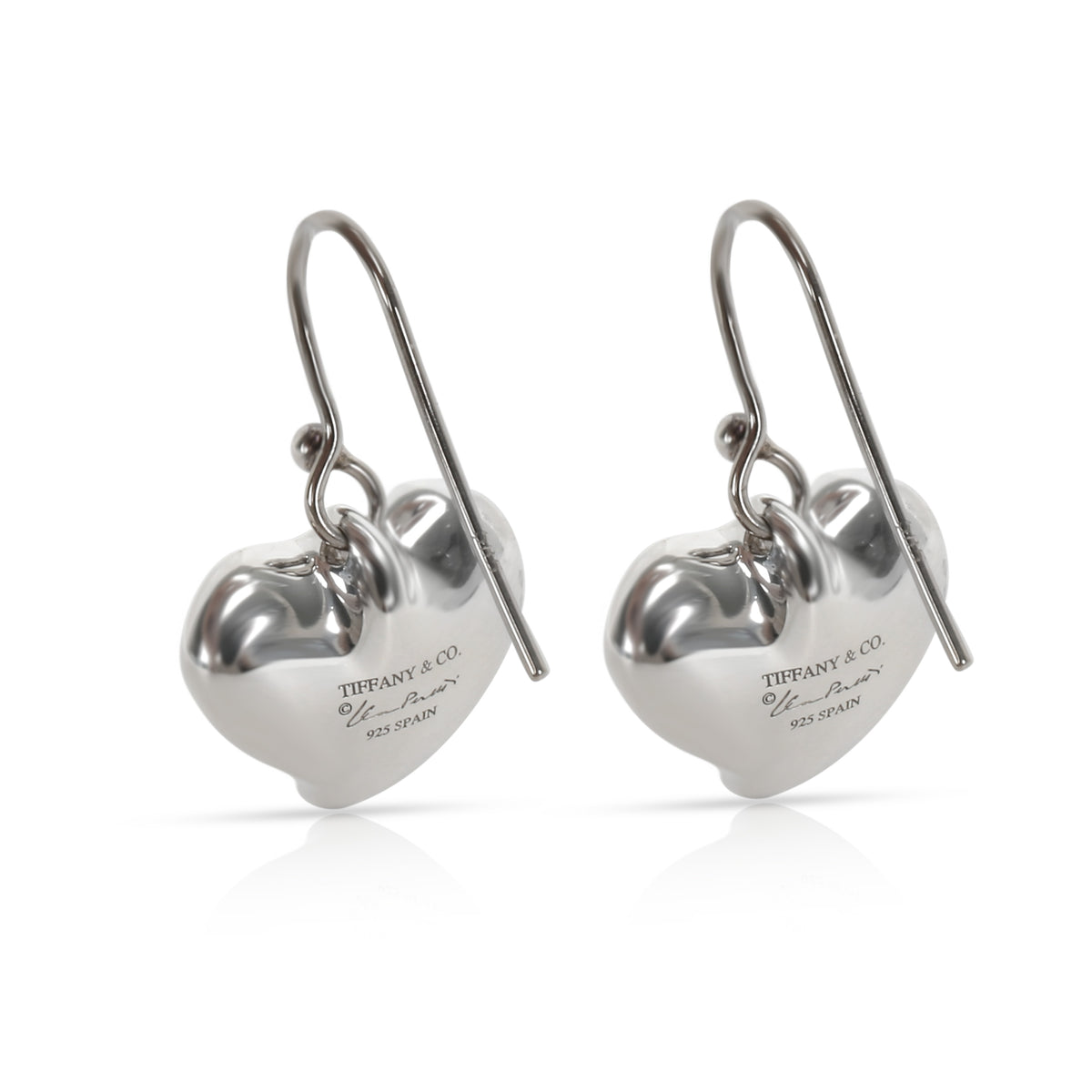 Tiffany & Co. Elsa Peretti Heart Drop Earrings in  Sterling Silver