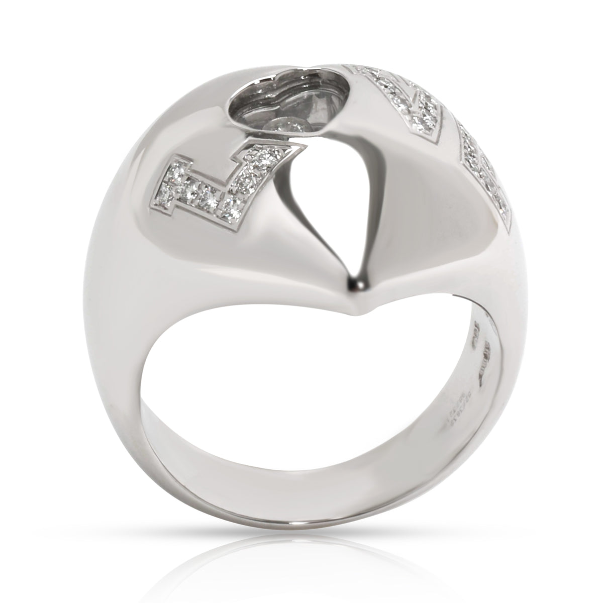 Chopard Happy Love Diamond Ring in 18K White Gold 0.16 CTW