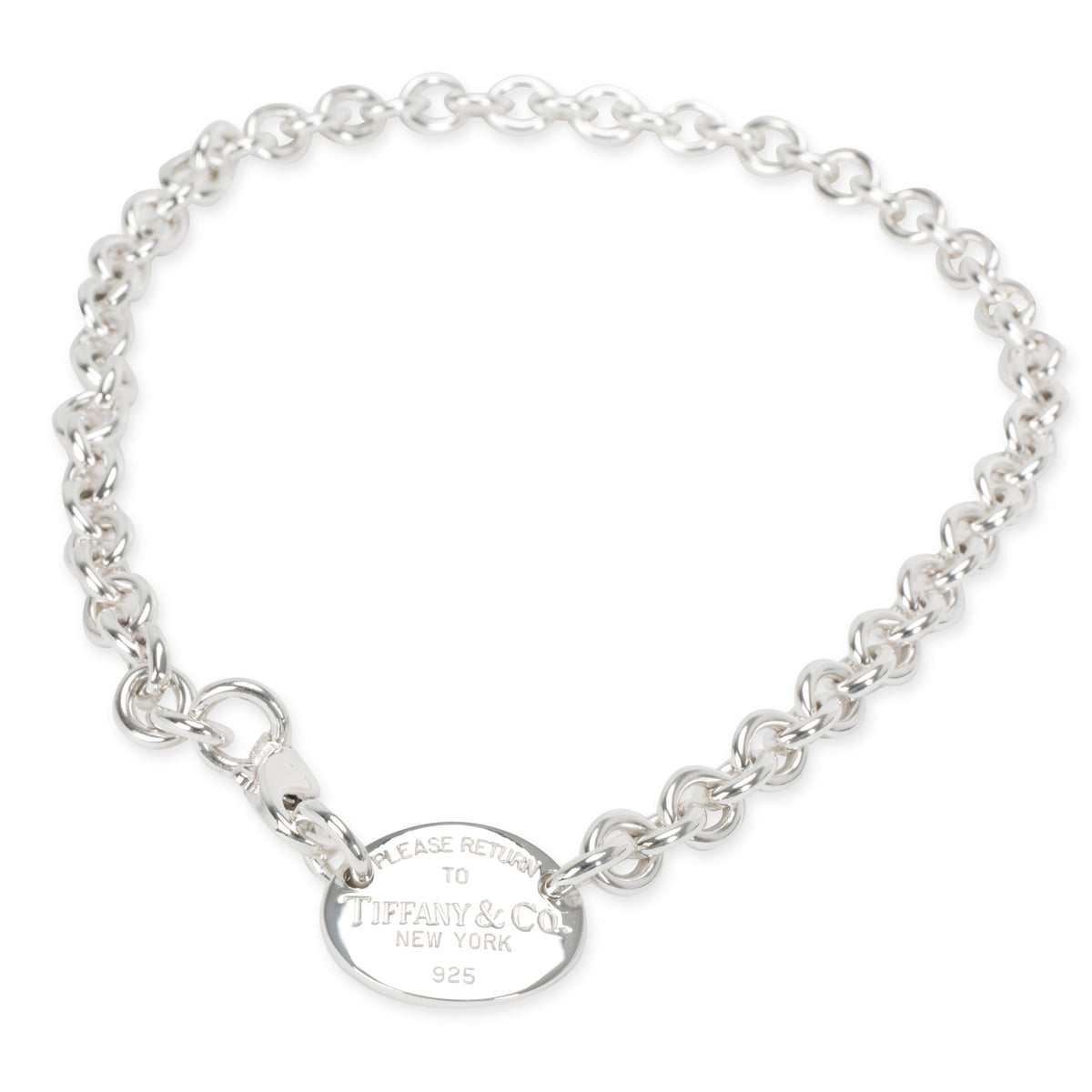Tiffany & Co. Return to Tiffany Oval Tag Necklace in  Sterling Silver