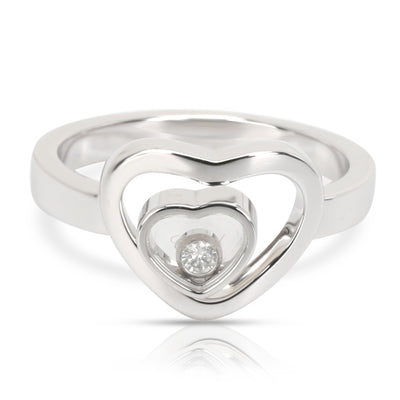 Chopard Happy Diamonds Double Heart Ring in 18K White Gold 0.05 CTW