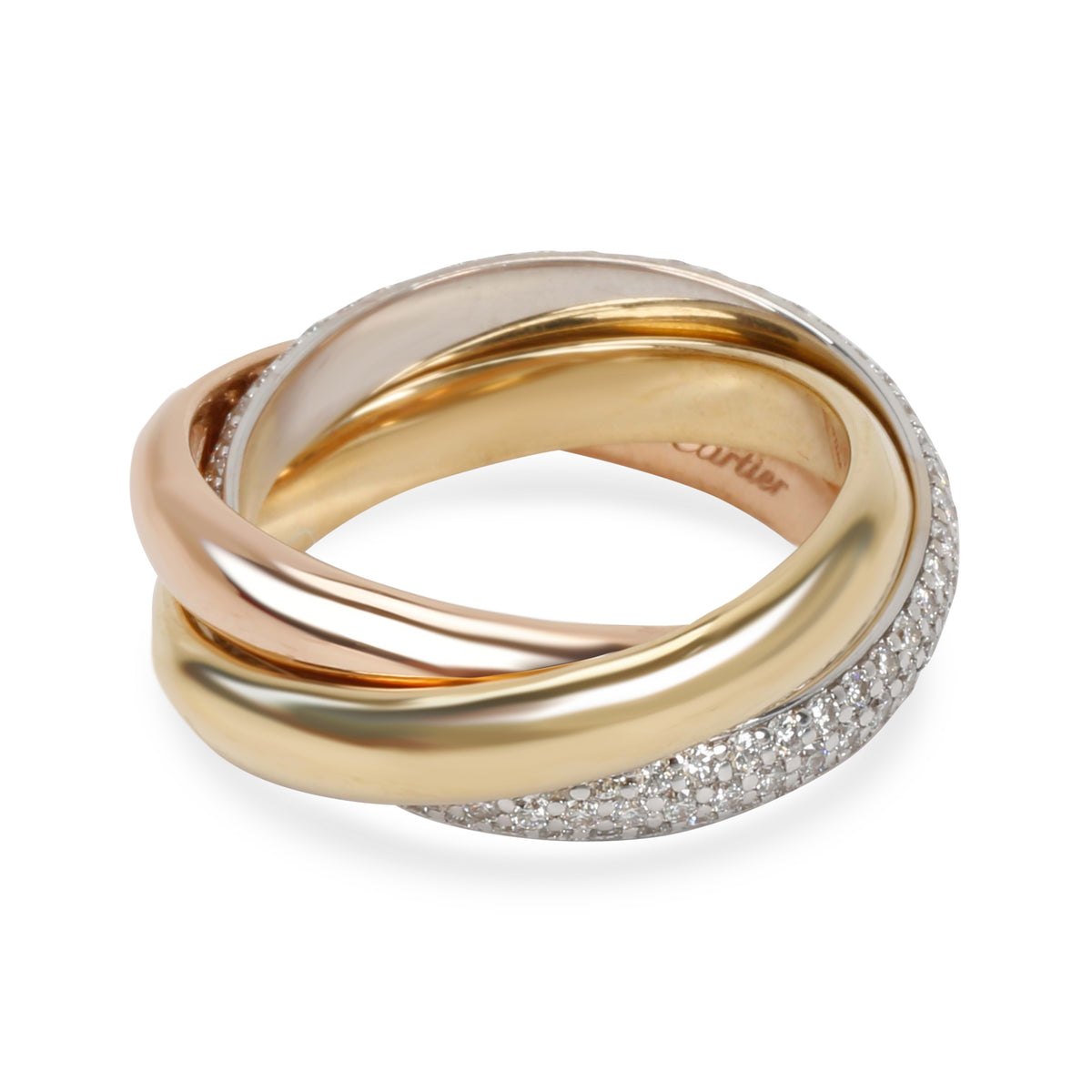 Cartier Trinity One Diamond Ring in 18K Rose, White & Yellow Gold 0.99 CTW