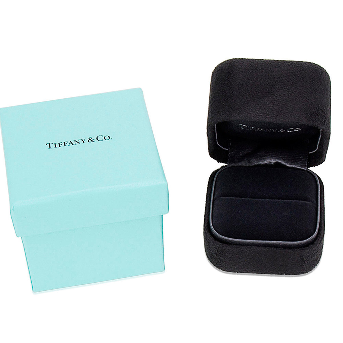 Tiffany & Co. Sapphire Diamond Engagement Ring in  Platinum Blue 0.36 CTW