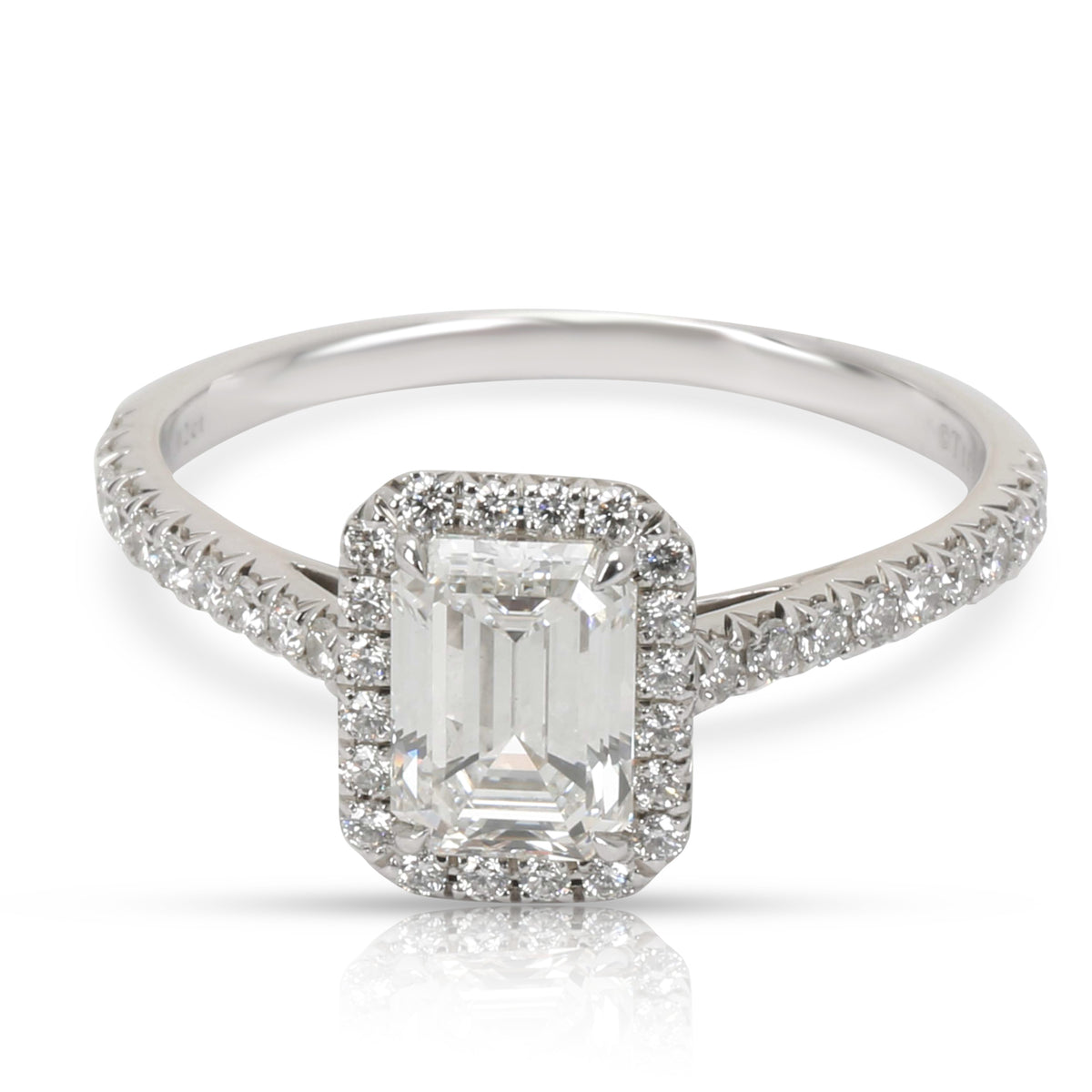 Tiffany & Co. Soleste Emerald Diamond Engagement Ring in  Platinum G VS1 1.29 CT