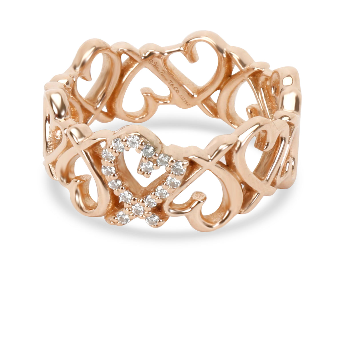 Tiffany & Co. Elsa Peretti Loving Heart Diamond Band in 18K Rose Gold 0.06 CTW