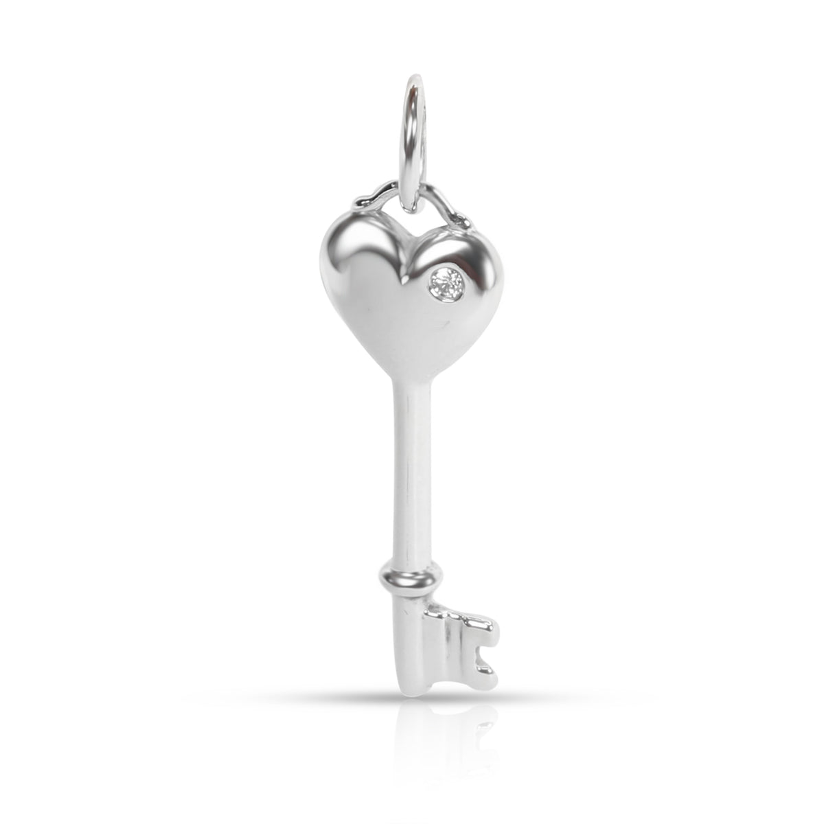 Tiffany & Co. Key Charm Diamond Pendant in Sterling Silver 0.01 CTW