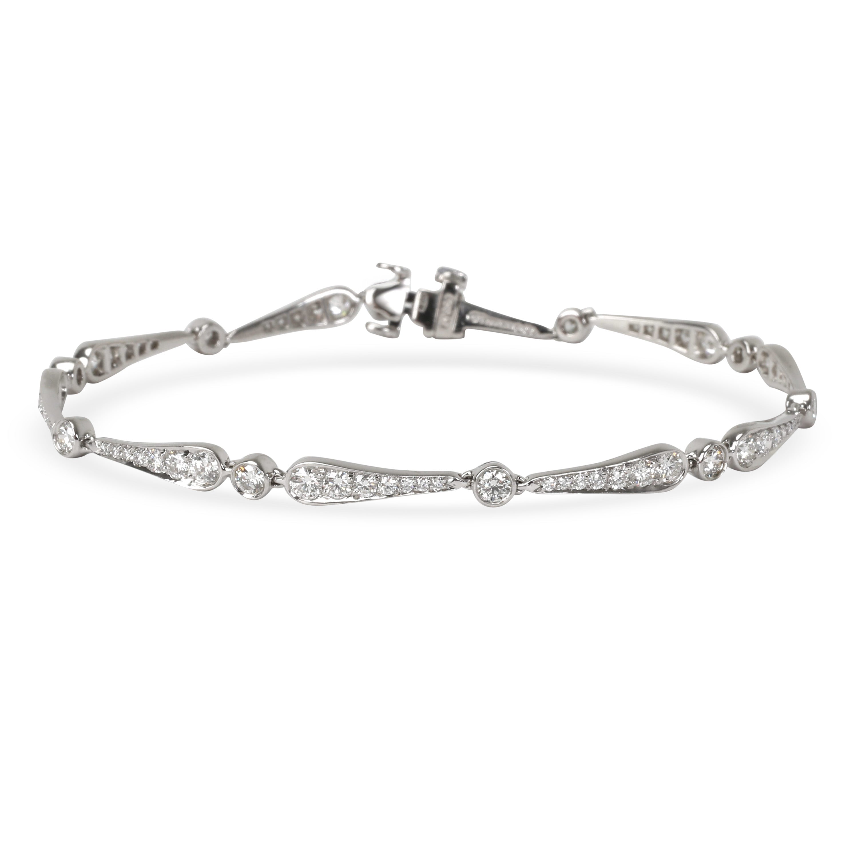 Tiffany Co Jazz Diamond Platinum Bracelet 1.60 Ct, 7 – Crown Jewelers