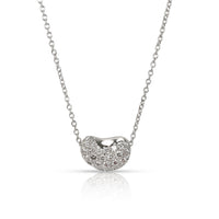 Tiffany & Co. Elsa Peretti Diamond Bean Pendant in 18K White Gold 0.24 CTW