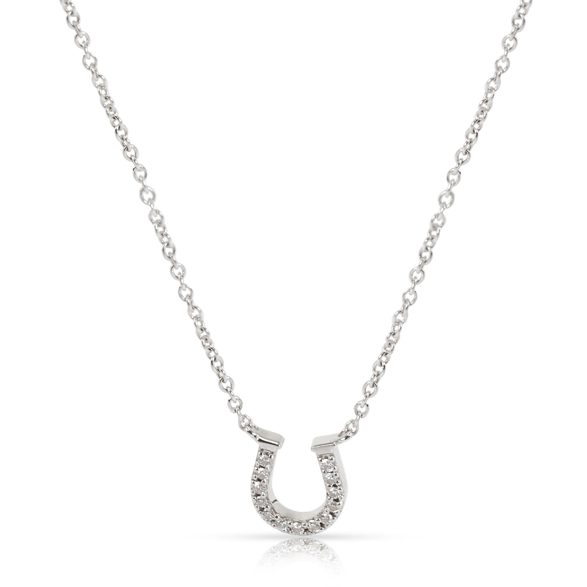 Tiffany & Co. Diamond Horseshoe Necklace in 18K White Gold (0.06 CTW)