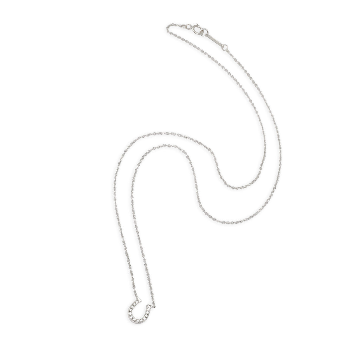Tiffany & Co. Diamond Horseshoe Necklace in 18K White Gold (0.06 CTW)