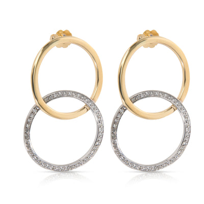 Diamond Interlocking Circle Earrings in 18KT Two Toned Gold (0.90 CTW)