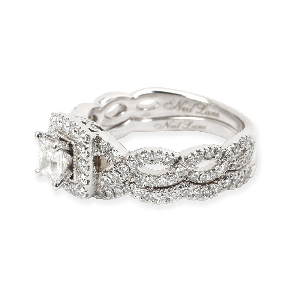 Neil Lane Diamond Engagement Wedding Ring Set in 14K White Gold (1.17 CTW)
