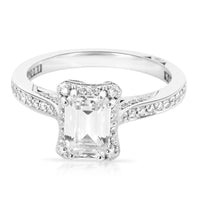 Tacori Diamond Emerald Cut Engagement Ring Setting in 18K White Gold (0.25 CTW)