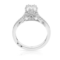 Tacori Diamond Emerald Cut Engagement Ring Setting in 18K White Gold (0.25 CTW)