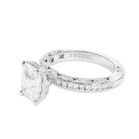 Tacori Diamond Emerald Cut Engagement Ring Setting in Platinum (0.41 CTW)