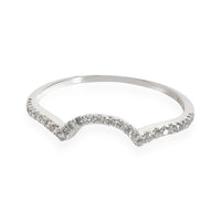 Simon G Curved Wedding Band in 18K White Gold 0.15 CTW