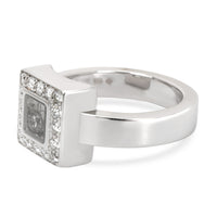 Chopard Square Happy Diamonds Ring in 18K White Gold 0.38 CTW