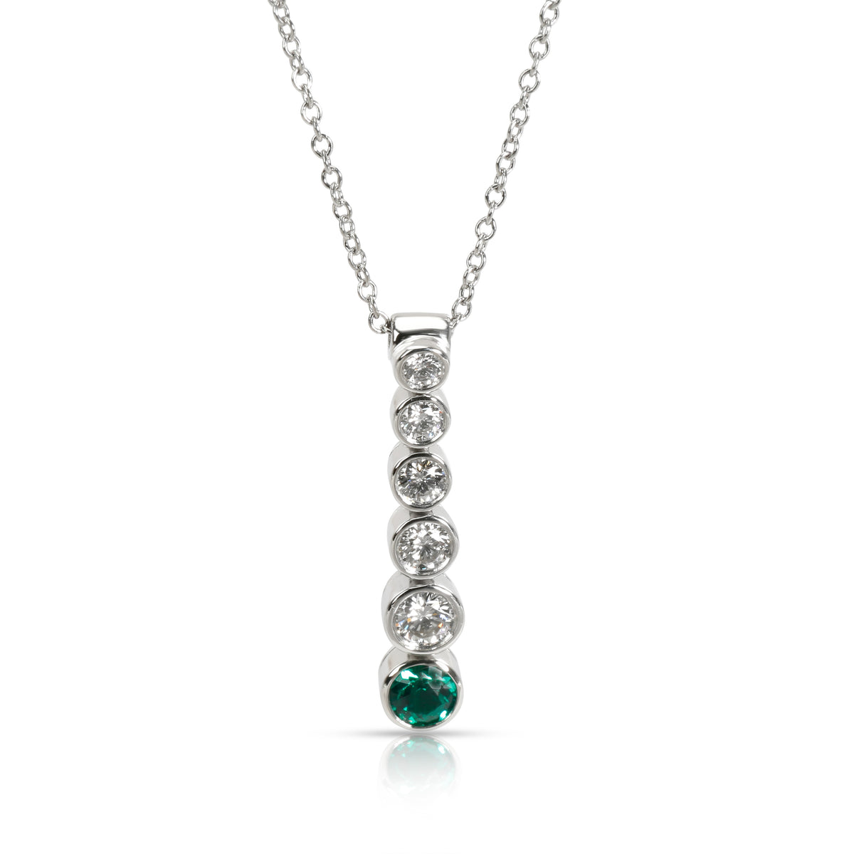 Tiffany & Co. Jazz Diamond & Emerald Pendant in  Platinum 0.33 CTW