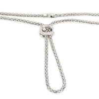 FOPE Rollover Necklace with Lucky Diamond Charm in 18KT White Gold 0.22 CTW
