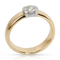 Tiffany & Co. Semi Bezel Diamond Engagement Ring in 18K 2 Tone Gold 0.35 CTW