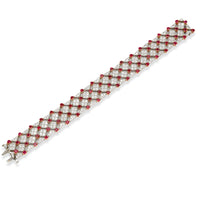 Vintage Tiffany Diamond & Ruby Bracelet in 18K Yellow Gold/Platinum 10.82 CTW