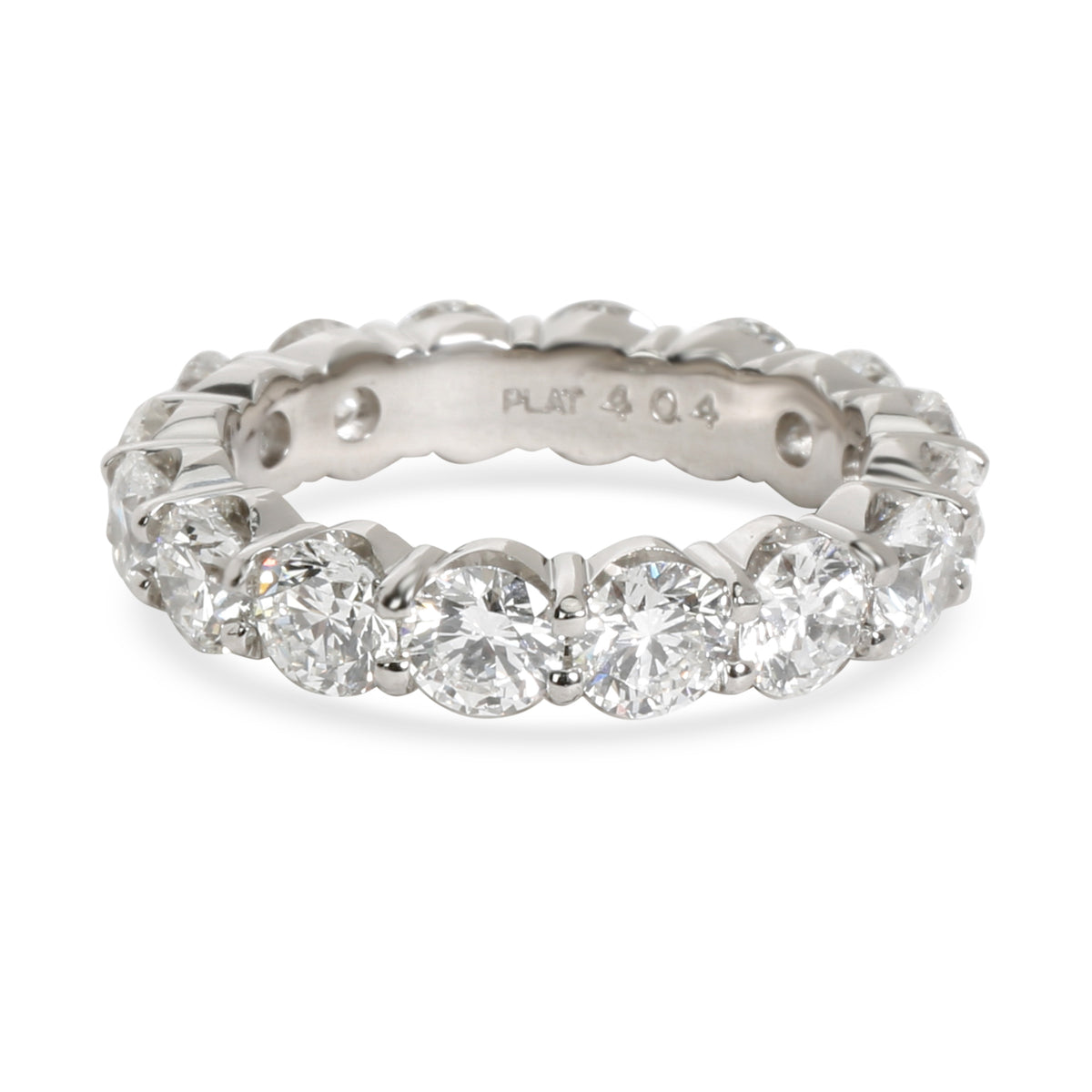 Shared Prong Round Cut Diamond Eternity Band in  Platinum 4.04 CTW