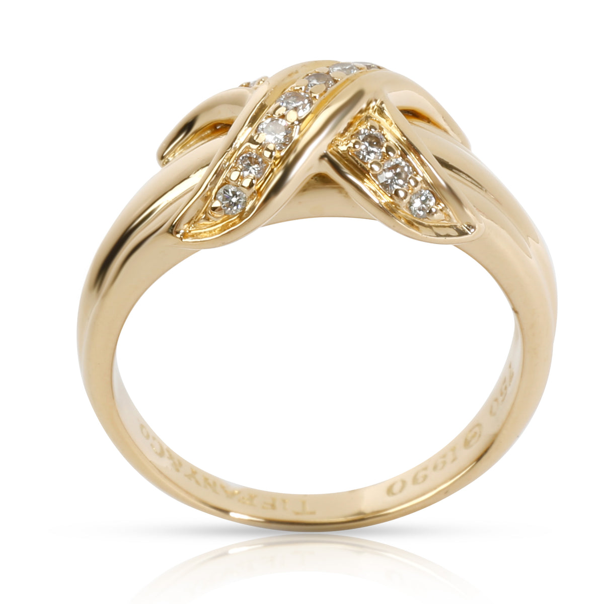 Tiffany & Co. Vintage X Diamond Ring in 18K Yellow Gold 0.13 CTW