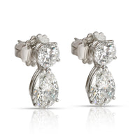 GIA Certified Tiffany & Co. Diamond Teardrop Earrings in Platinum (6.69 CTW)