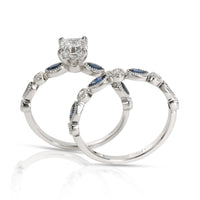 GIA Certified James Allen Asscher Diamond Engagement Set in Platinum E VVS1 1CTW