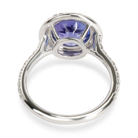 Tiffany & Co. Soleste Tanzanite Diamond Halo Ring in  Platinum 0.48 CTW