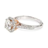 Verragio Halo Diamond Engagement Ring in 18K 2 Tone Gold GIA I SI1 2.1 CTW