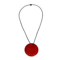 Tiffany & Co. Elsa Peretti Round pendant in red lacquer over Japanese hardwood