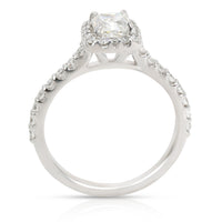GIA Certified Ritani Halo Diamond Engagement Ring in 14K Gold G IF 0.97 CTW