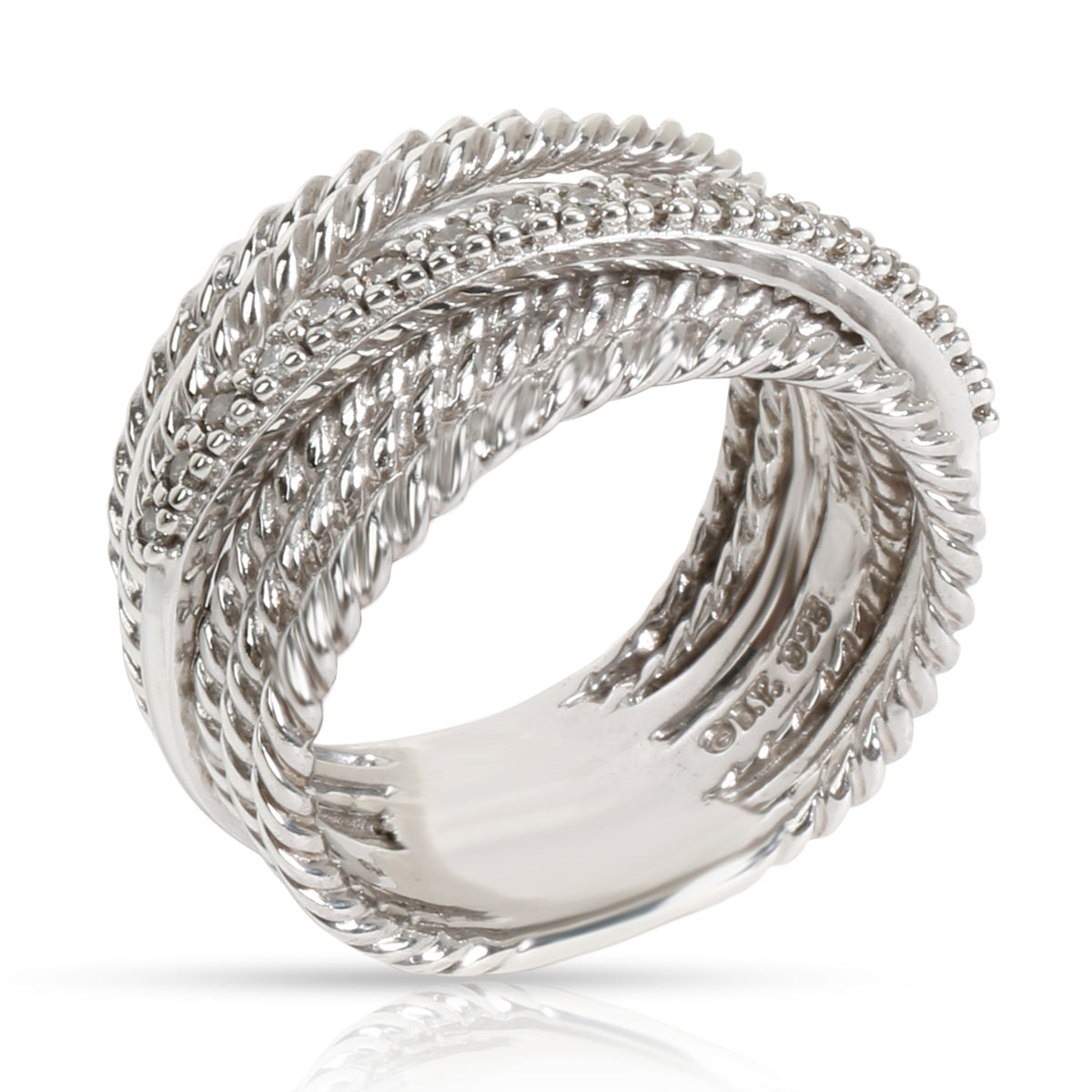 David Yurman Crossover Diamond Ring in  Sterling Silver 0.18 CTW
