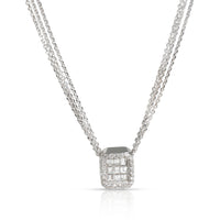 Oliva Baguette Halo Diamond Necklace in 18K White Gold 0.6 CTW