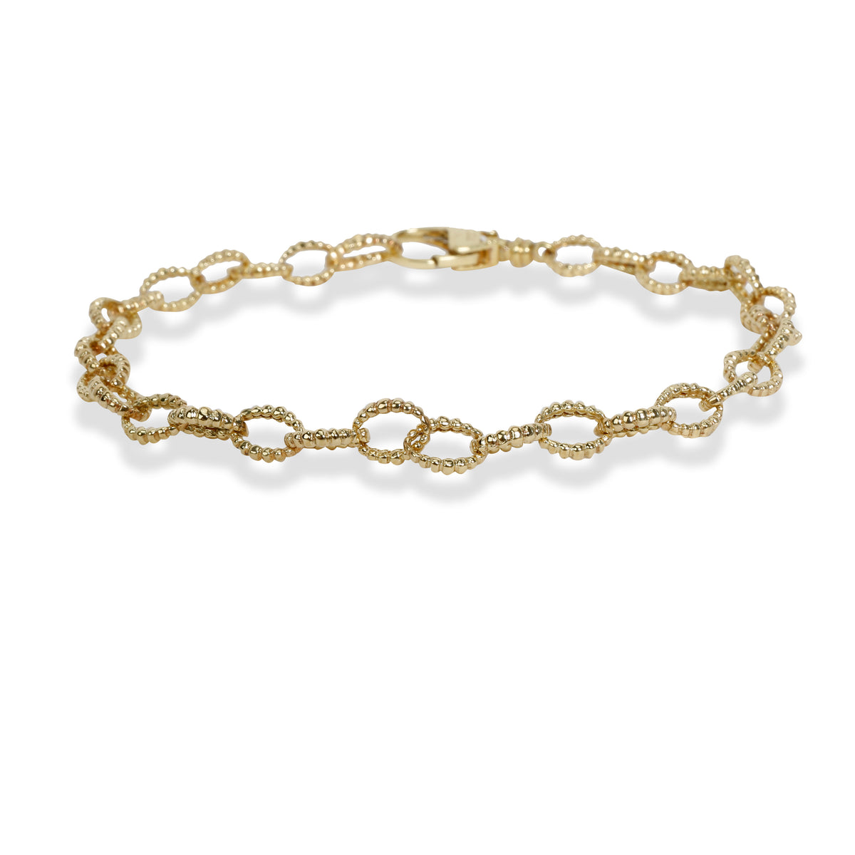 Lagos Caviar Collection Fluted Oval Link Bracelet in 18K Yellow Gold