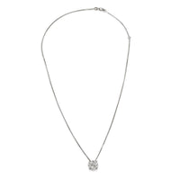 Cluster Diamond Pendant Necklace in 14K White Gold 0.75 CTW