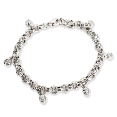 Scott K Link Bezel Diamond Charm Bracelet in  Platinum 0.5 CTW