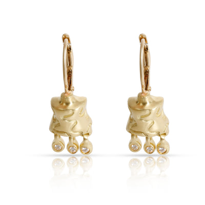 Lisa Jenks Diamond Earrings 14K, 18K Yellow Gold 0.06 CTW