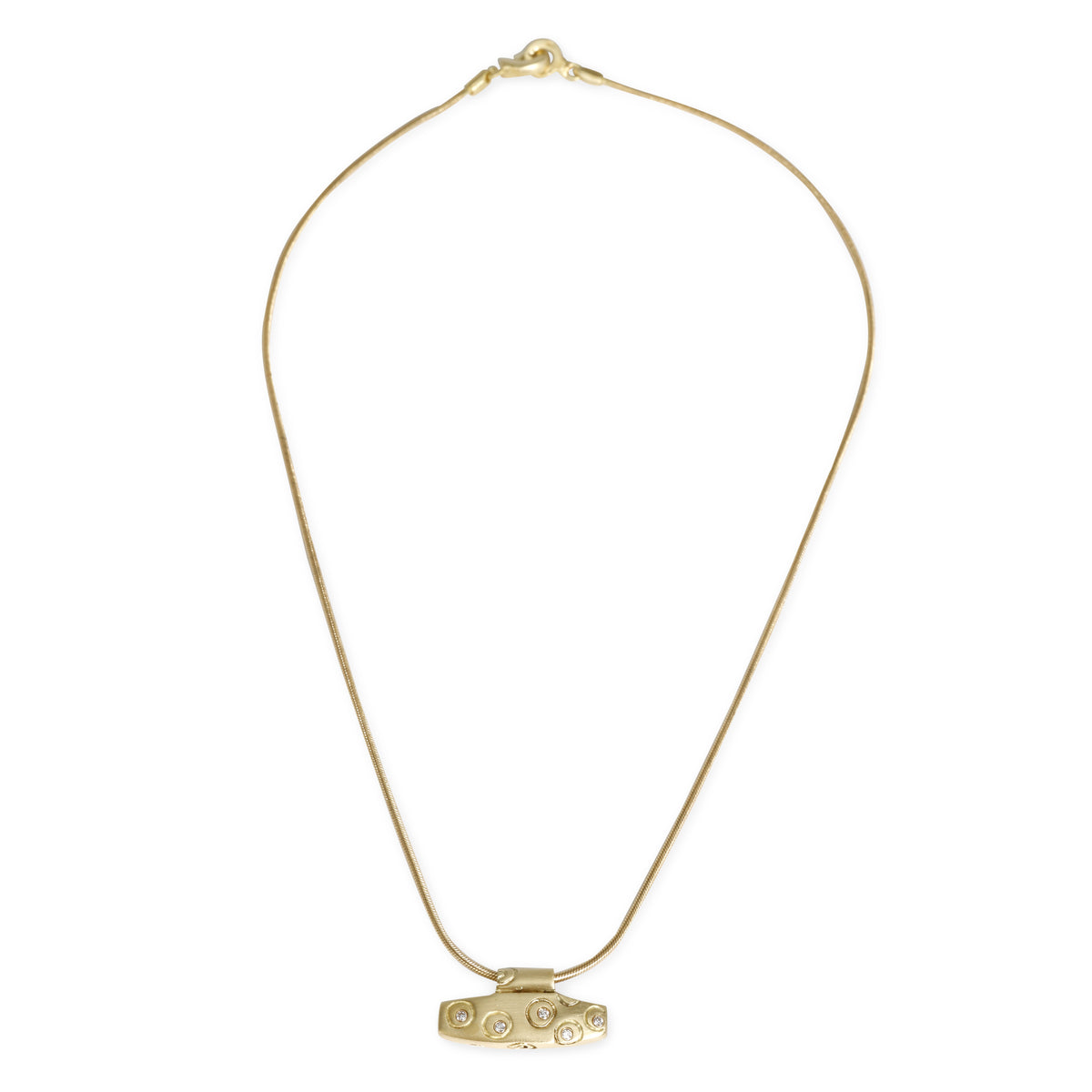 Lisa Jenks Diamond Bar Necklace in18K Yellow Gold 0.05 CTW