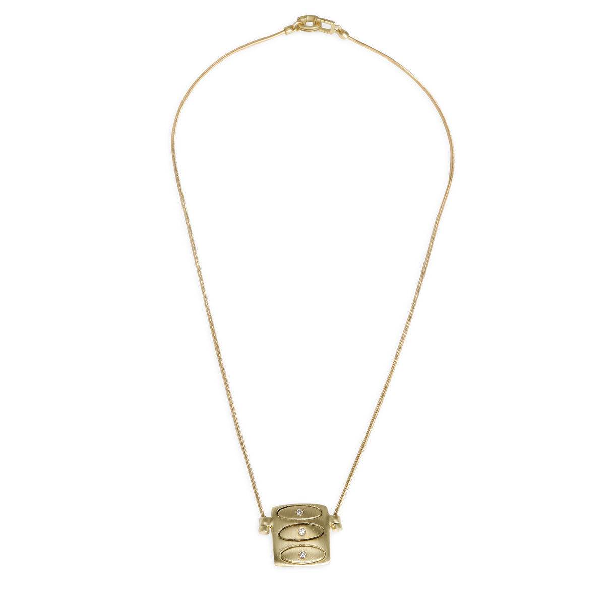 Lisa Jenks 3 Diamond Pendant Necklace in 18K Yellow Gold 0.03 CTW