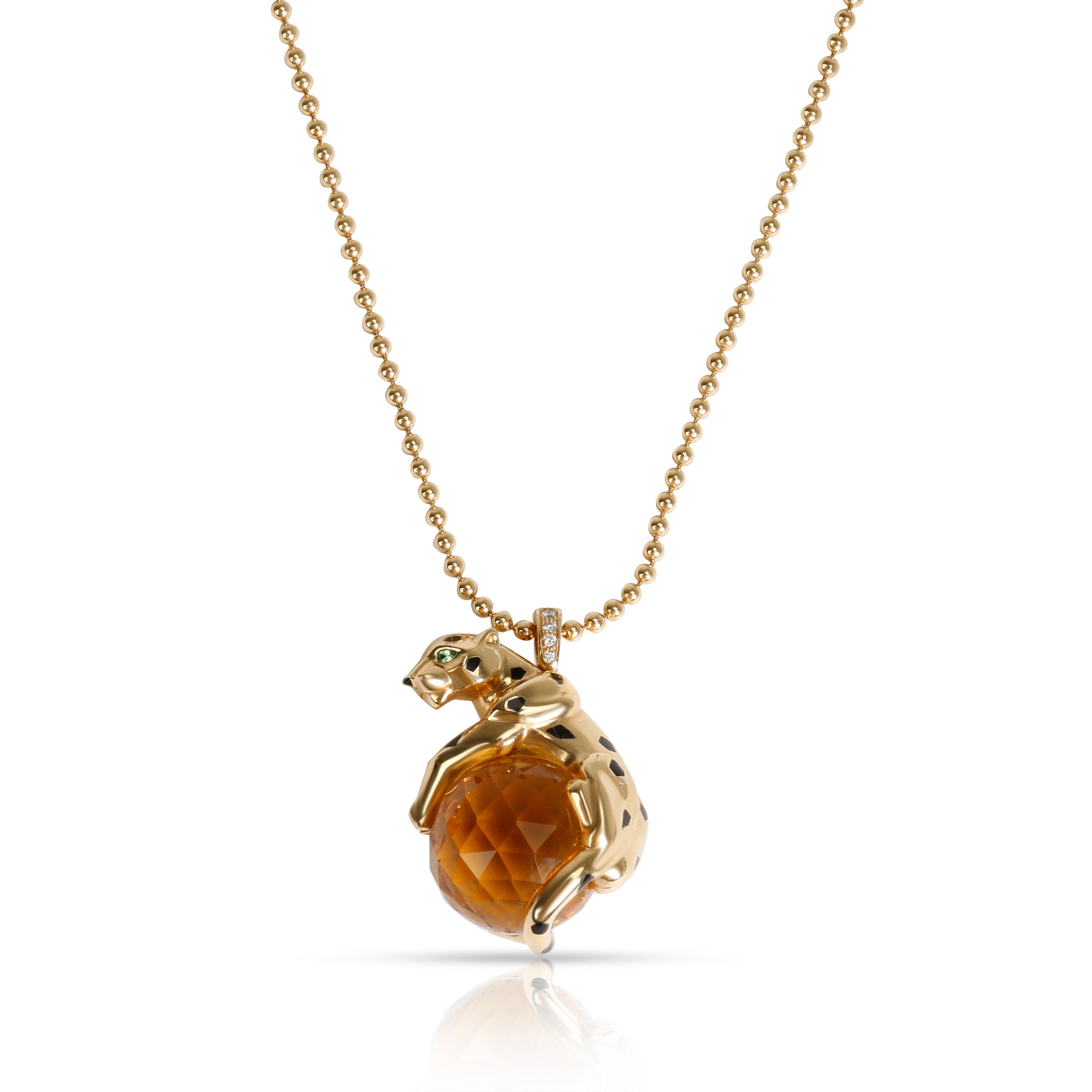 Pendentif panthère rubis 0.46 carat et diamants 0.09 carat or jaune 6.69g Pendentif panthère rubis 0.46 carat et diamants 0.09 carat or jaune 6.69g