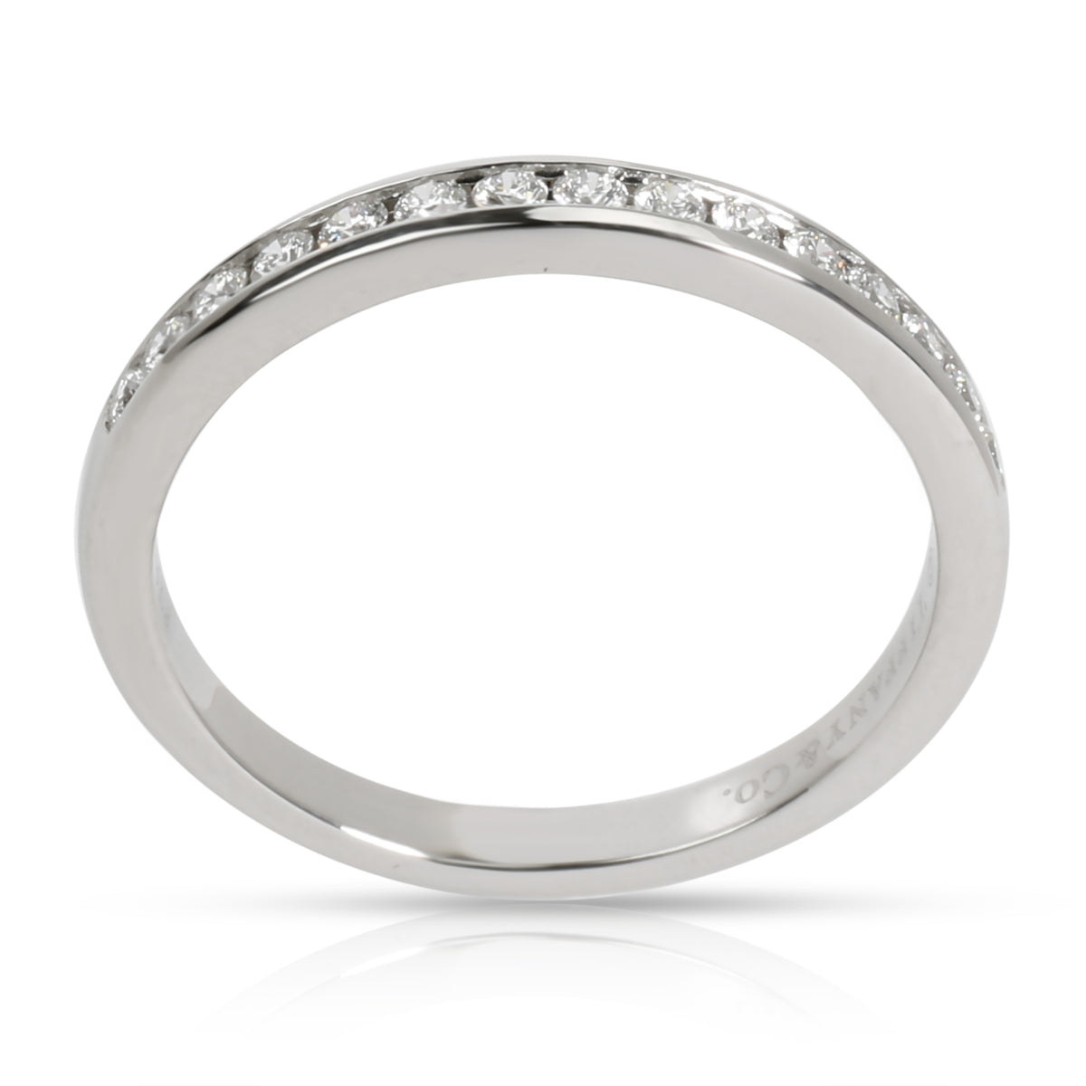 Tiffany & Co. Diamond Wedding Band in platinum, 15 stone 2 mm wide
