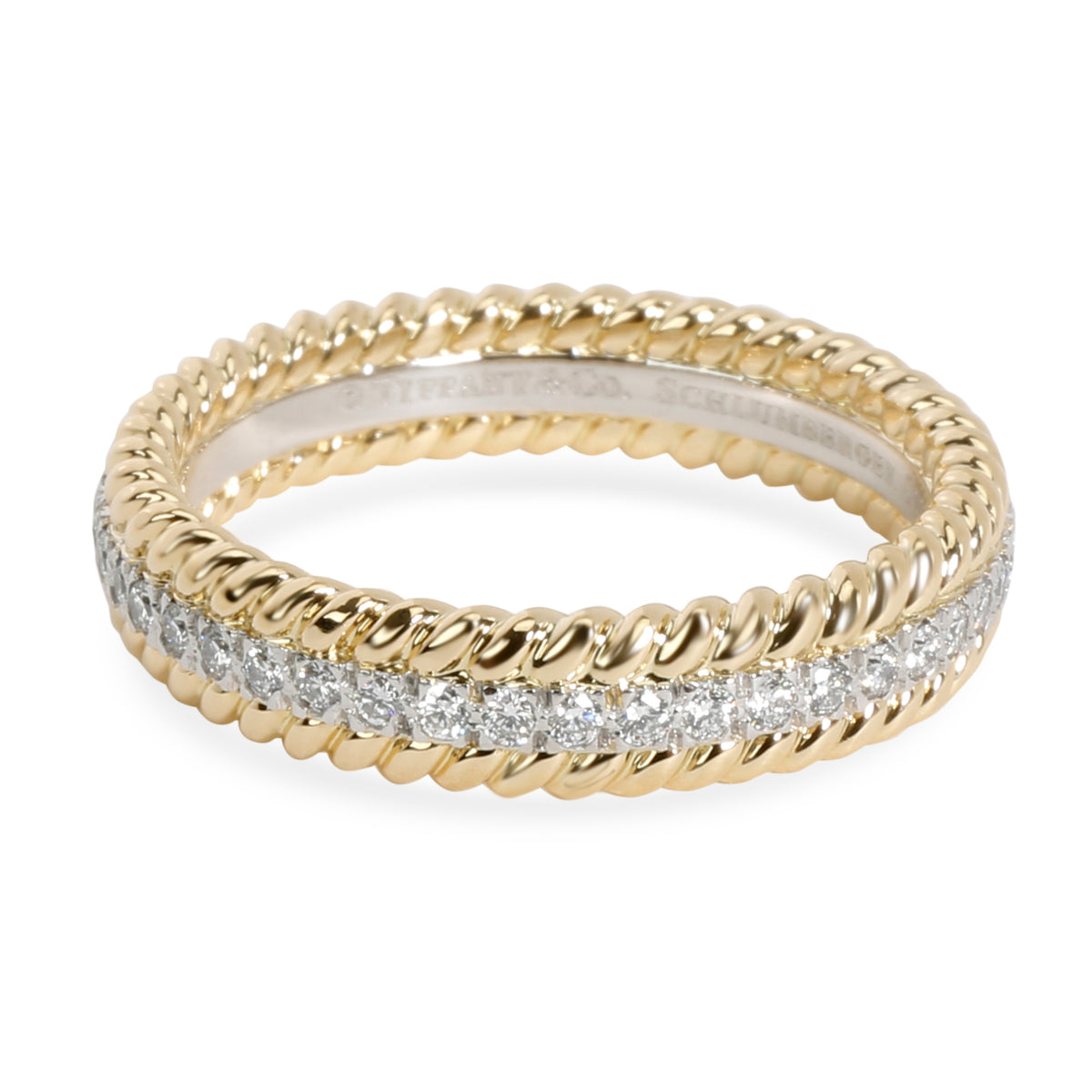 Tiffany & Co. Schlumberger Rope two-row diamond Ring in 18Kt Yellow Gold 0.23ctw
