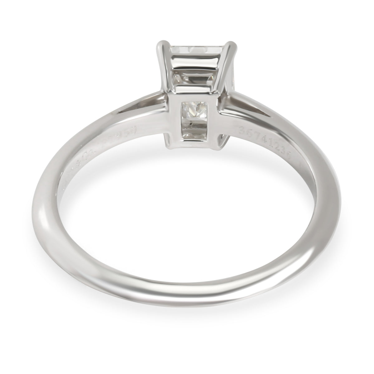 Tiffany & Co. Emerald Diamond Engagement Ring in Platinum H VVS2 1.14 CTW