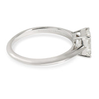 Tiffany & Co. Emerald Diamond Engagement Ring in Platinum H VVS2 1.14 CTW